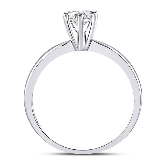 Round Diamond Solitaire Premium Ring- 14K- 0.54CTW Bridal Ring| GOLDZENN- Side view detail of the ring.