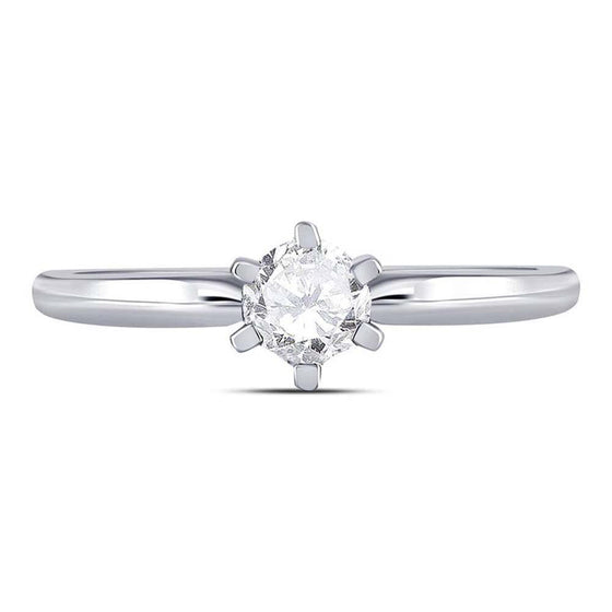 Round Diamond Solitaire Premium Ring- 14K- 0.54CTW Bridal Ring| GOLDZENN- Closer diamond detail.