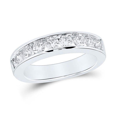Round Cut Diamond- 1.0CTW Wedding Channel Band - 14k Gold| GoldZenn- Ring detail.