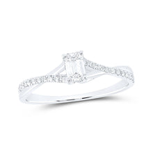  Emerald Diamond Solitaire Bridal Engagement Ring - 14k Gold| GOLDZENN(Ring detail in white gold.)