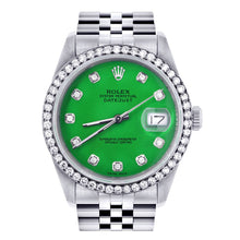  Rolex Datejust 36mm -16200- Green Dial Jubilee Band | GOLDZENN- Showing the watch detail.