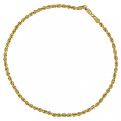 Mens Rope Bracelet -  2.5mm - Solid Gold| GOLDZENN Jewelry - Full detail of the bracelet.