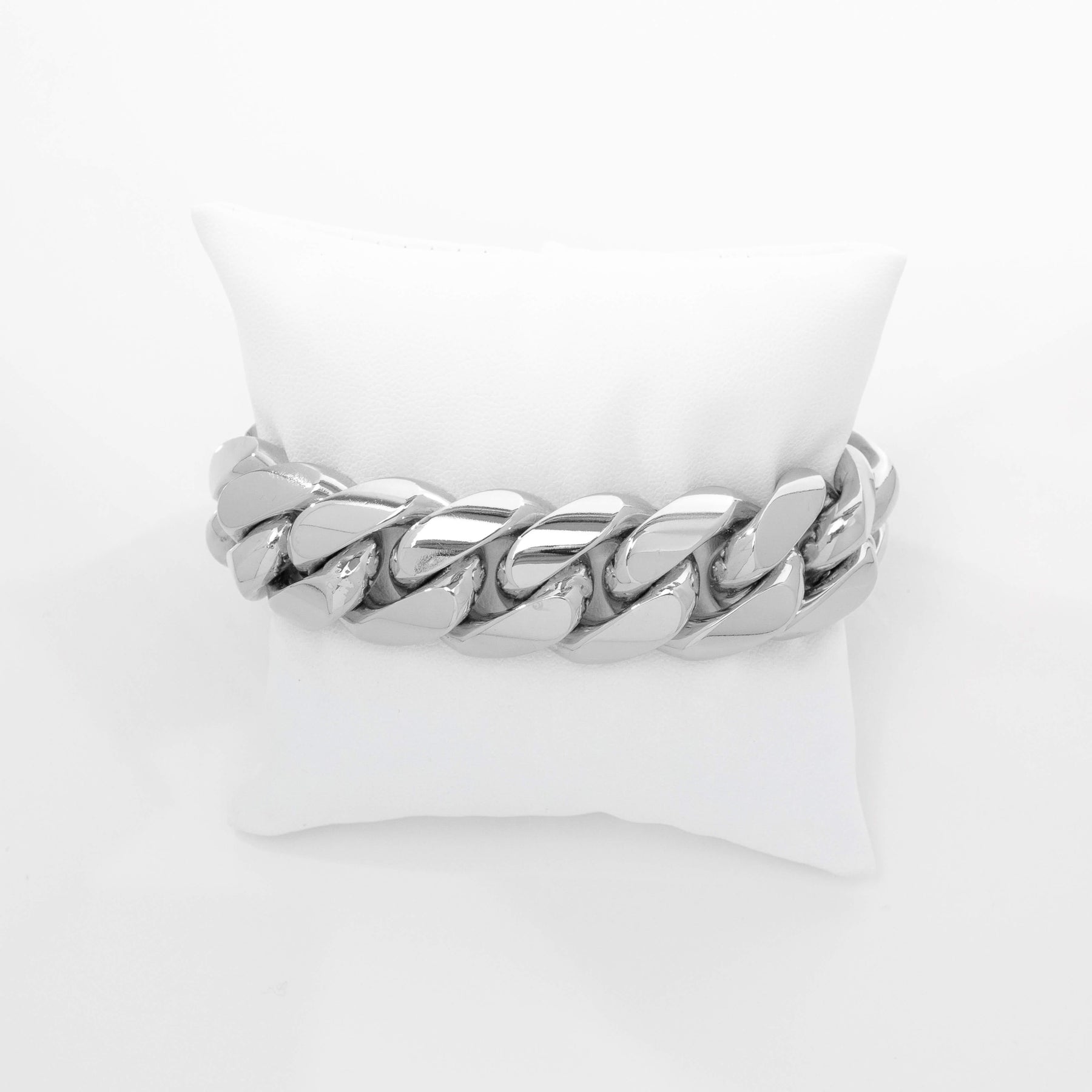 Cuban Link Bracelet 950 Silver- 12mm - GOLDZENN Jewelry 7.75