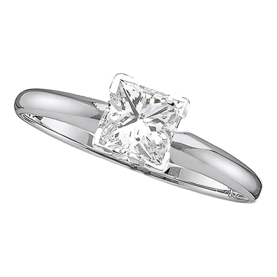 Bridal Ring in Princess Diamond Solitaire Excellent+ - 14k Gold| GOLDZENN- Ring front detail.