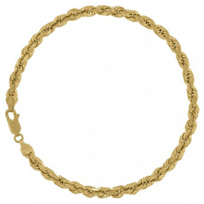 5mm Rope Bracelet - Solid Gold| GOLDZENN Jewelry- Full detail of the bracelet.
