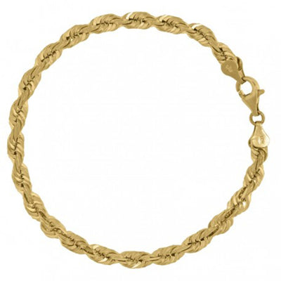 6mm Rope Bracelet - Solid Gold| GOLDZENN Jewelry- Full detail of the bracelet.