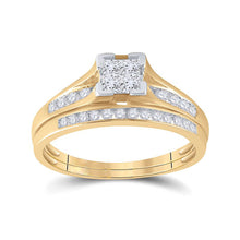  Princess Diamond Engagement Wedding Ring Set-0.5CTW- 10k| GOLDZENN- Showing the ring detail.