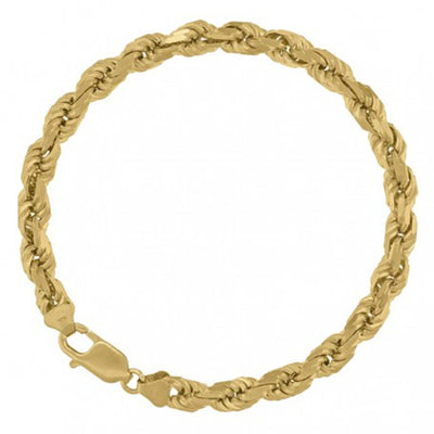 Rope Bracelet- 7mm - Solid Gold | GOLDZENN Jewelry- Full detail of the bracelet.