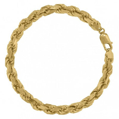 Men's Rope Bracelet- 8mm - Solid Gold| GOLDZENN Jewelry- Full detail of the chain..