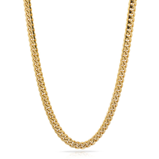 Mens Cuban Link Chain- 8mm Solid Gold| GoldZenn Jewelry- Chain detail.