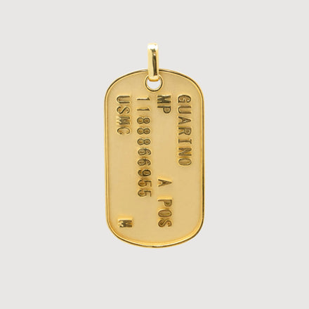 The Custom Military/Dog Tag Pendant with personalized engraving makes a meaningful accessory.
