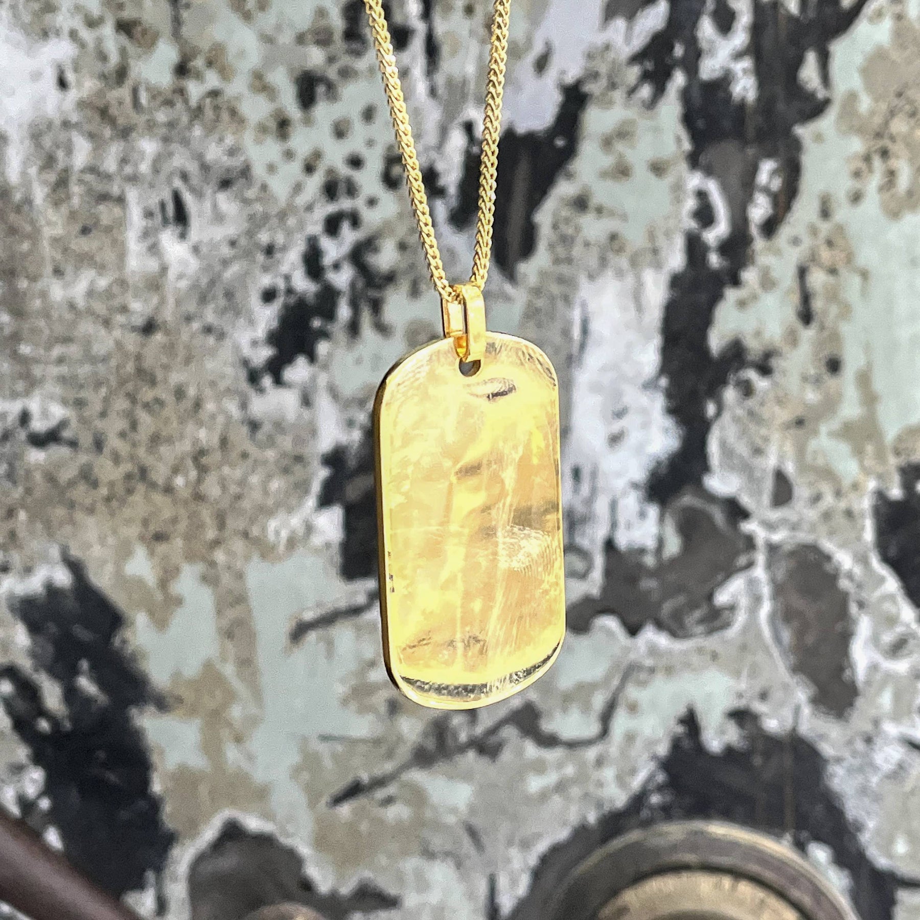 Korman Signature 14kt Yellow Gold Pave Diamond Dog Tag Necklace