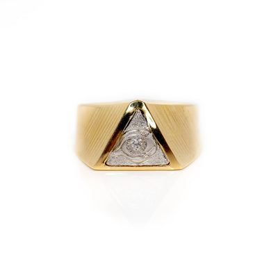 All Seeing Eye Ring in Solid Gold| GoldZenn Jewelry- Ring front view