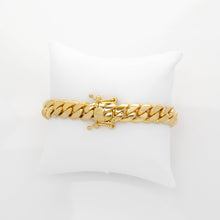  Solid Gold Cuban Link Bracelet- 11mm | GOLDZENN- Box lock and chain view