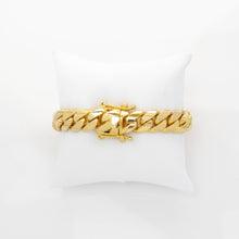  Cuban Link Bracelet Solid Gold-3mm | GOLDZENN- Box lock and link chain view