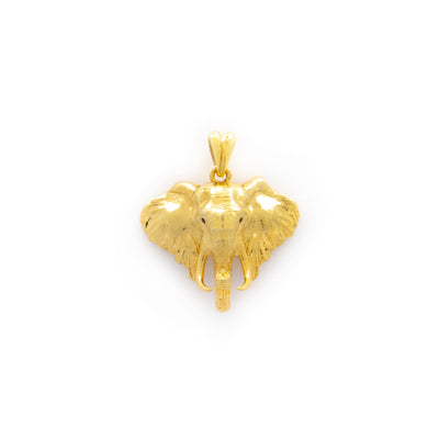Elephant Head Pendant in Solid Gold| GOLDZENN- Full detail of the pendant.
