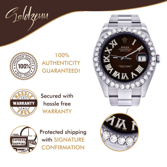 Rolex Datejust II 41mm - Black Chocolate Dial Oyster Band | GOLDZENN- Showing the features of the watch.