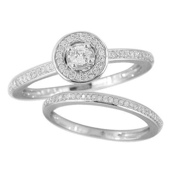 0.3CTW Diamond Engagement Ring Set - Solid Gold