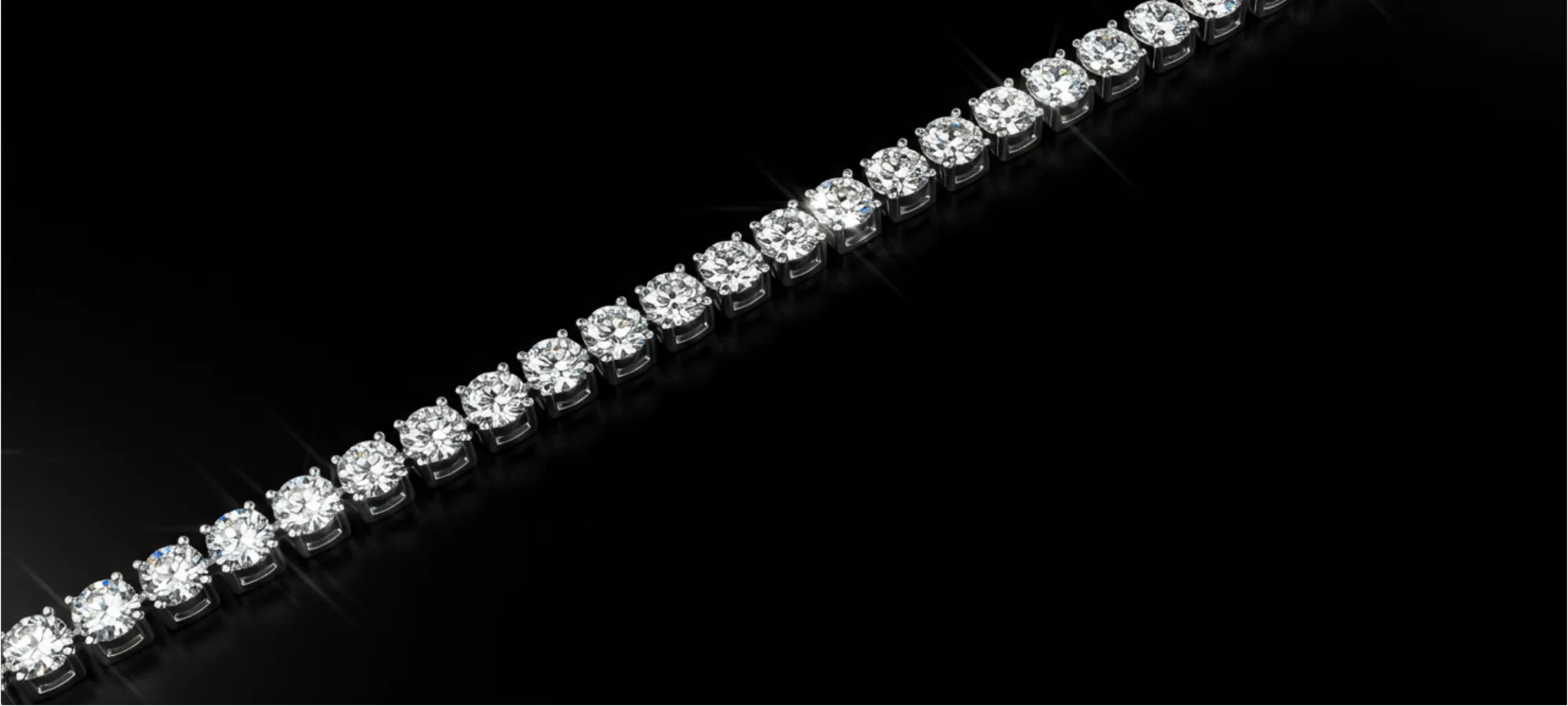 Alt=" Moissanite tennis Chains in white gold" 